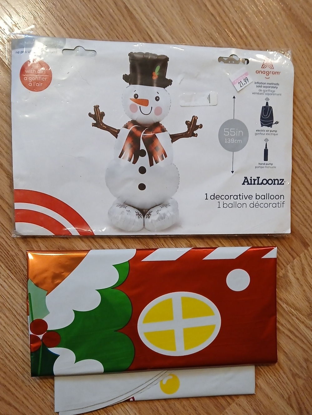Lot Of 2 Giant Airloons Christmas Balloons Snowman And Gingerbread